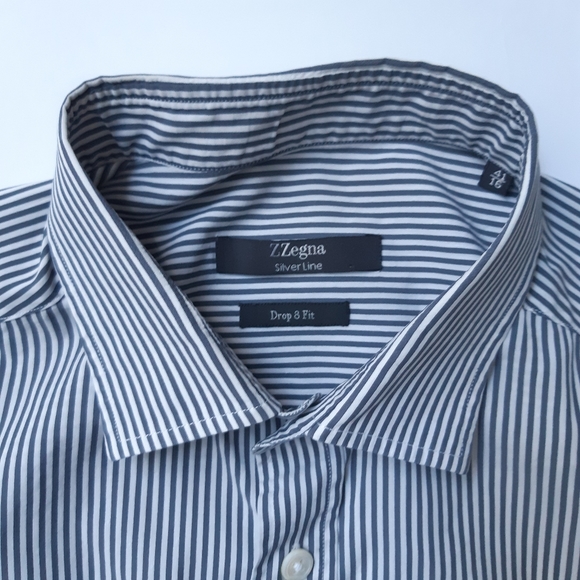 Z Zegna 41/16 SilverLine Drop 8 striped fitted shirt - Picture 3 of 5